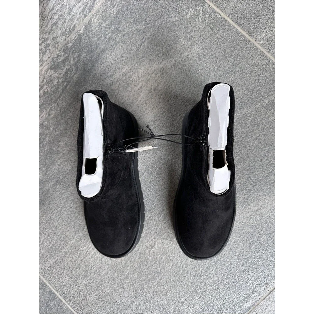 NWT Universal Thread “May” Black Faux Suede Ankle Boots Women’s 7 Memory Foam